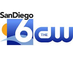 A blue and white logo for the san diego 6 news.